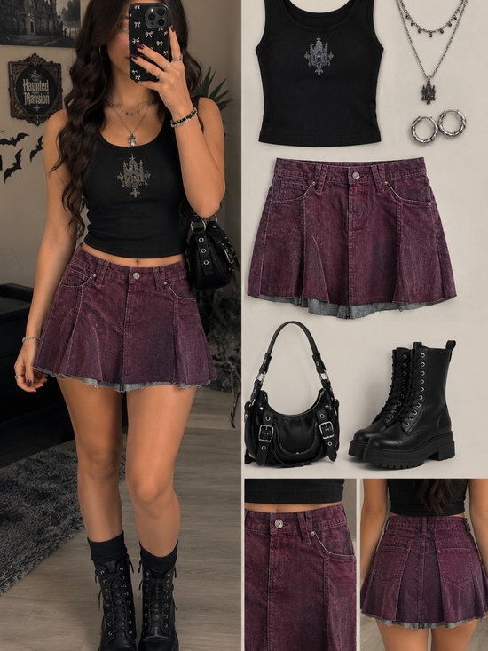 wild fable Dresses & Skirts - Wild fable Purple Pleated Mini Skirt